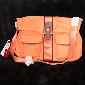 New with Tags Hedgren Casual Chic Carry Bag w Multiple Pockets Melon Orange